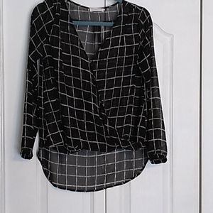 Wrap sheer black top